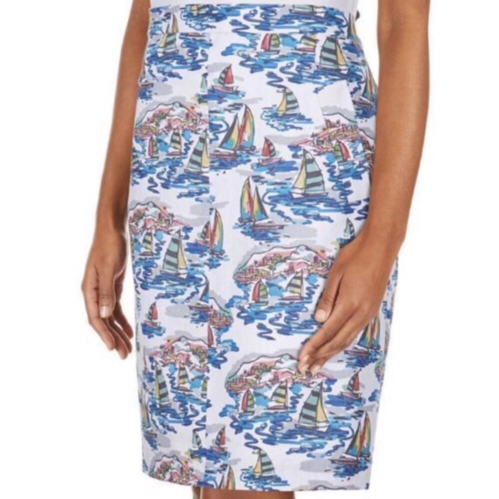 ⛲️NWT NINE WEST⛲️SAILBOAT PRINTED SKIRT⛲️